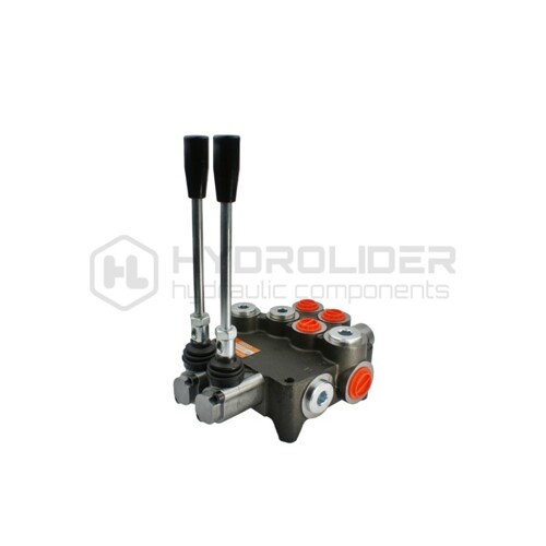 Hydraulický rozdeľovač 2 sekciový 80L/min s jednou jednočinnou sekciou Badestnost: 02P80 A1C1 GKZ1