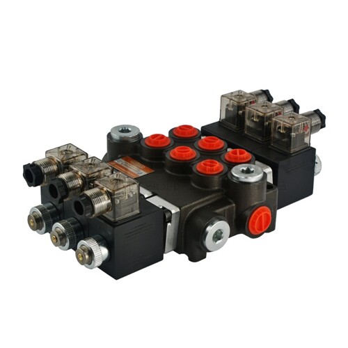 Hydraulický rozdeľovač 3 sekciový 40L/min elektricky ovládaný 12V Badestnost: 03Z50 AAA ES3 12VDC G