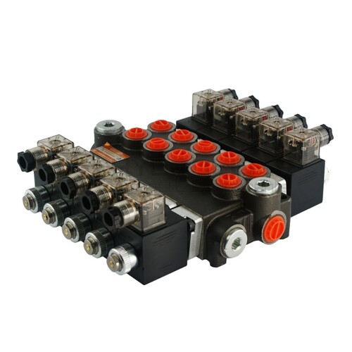 Hydraulický rozdeľovač 5 sekciový 80L/min elektricky ovládaný 12V Badestnost: 05Z80 5xA ES3 12VDC G