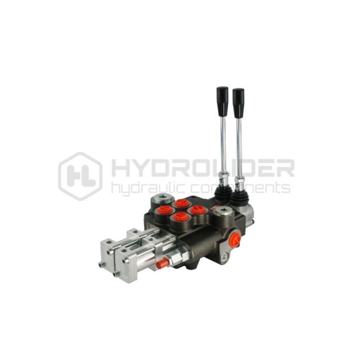 Hydraulický rozdeľovač 2-sekciový 80L/min, riadený pmeumatický alebo s pákami