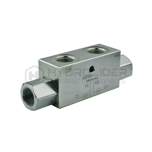 VBPDE hydraulický ''zámok'' dvojčinný závity: 1/2'' prietok: 50L / min tlak max: 350bar