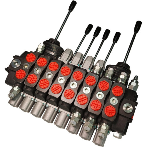 Hydraulický rozdeľovač 8-sekciový, 90l, 2 joysticky