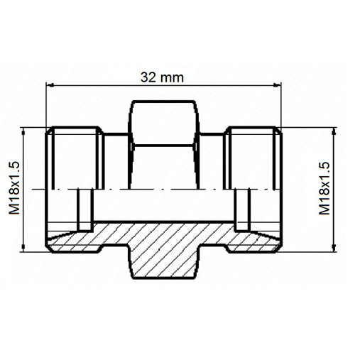 Hydraulická priama redukcia BB M18x1,5 – M18x1,5 12L