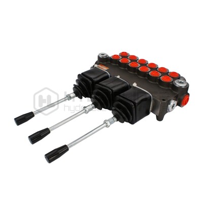 Hydraulický rozdeľovač 6 sekciový 80L/min ovládaný tromi joystickmi