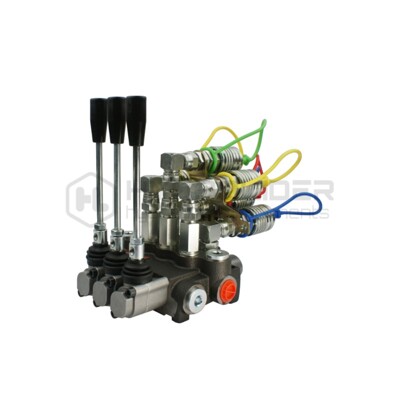 Hydraulický rozdeľovač 3 sekcie 40L/min so sadou rýchlosuviek na euro zásuvky...