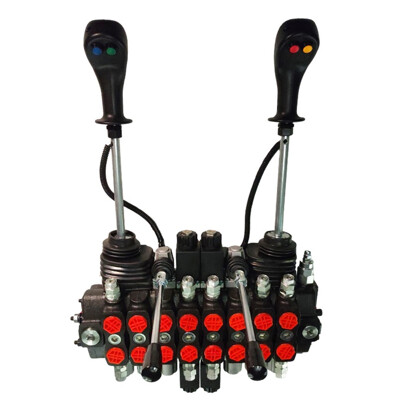 Hydraulický rozdeľovač 8-sekciový, 2 elektrické sekcie 12V, 90l, 2  joysticky...