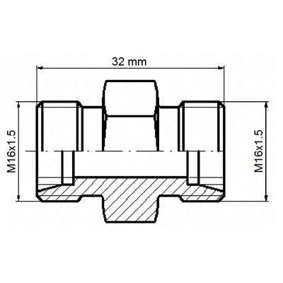 Hydraulická priama spojka BB M16x1,5 – M16x1,5