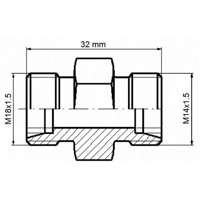 Hydraulická priama spojka BB M18x1,5 – M14x1,5