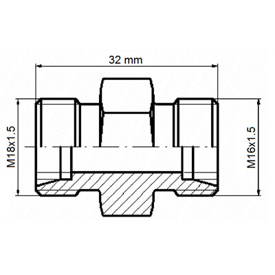 Hydraulická priama spojka BB M18x1,5 – M16x1,5