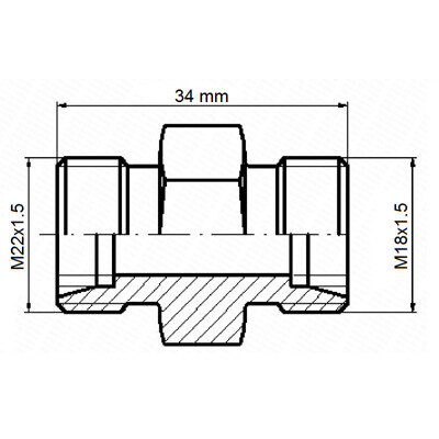 Hydraulická priama spojka BB M22x1,5 – M18x1,5