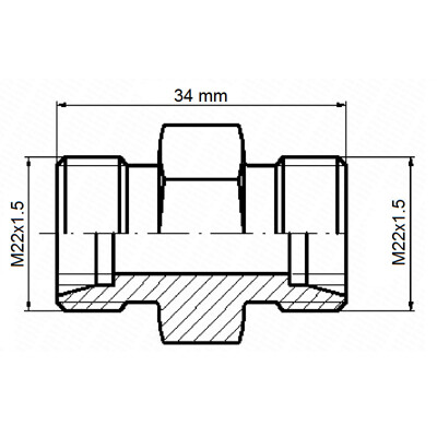 Hydraulická priama spojka BB M22x1,5 – M22x1,5